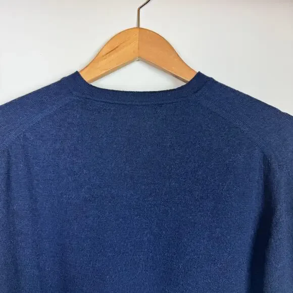 M.PENNER For Men HOUSTON Pullover Virgin Wool Sweater Blue Made in Italy
